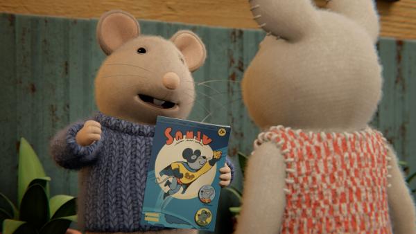 Bild 1 von 3: Sam (links) schwärmt Julia (rechts) von dem Comichelden, der \