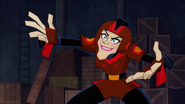 Bild 1 von 6: Big Hero Six versuchen, einen Banküberfall zu verhindern, doch Supersonic Sue, eine Rollschuh-Schurkin der alten Schule, kommt ihnen in die Quere.