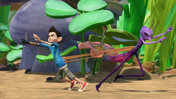 Bild 1 von 7: Zak und Lidia versuchen sich voneinander zu befreien.
© KiKA/One Animation PTE LTD. - Honorarfreie Verwendung gemäß AGB im redaktionellen Zusammenhang mit genannter Sendung bei Nennung \