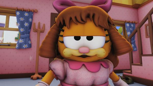 Bild 1 von 2: Minerva und Drusilla sind mal wieder zu Besuch und haben Garfield verkleidet.