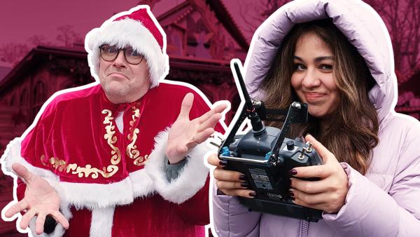 Bild 1 von 1: Sarah jagt Ben ferngesteuert über den Weihnachtsmarkt in Erfurt.