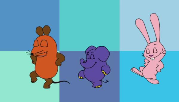 Bild 1 von 2: Maus, Elefant und Hase feiern!