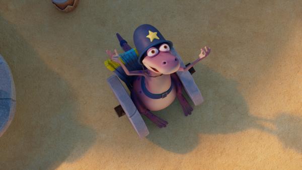 Bild 1 von 6: Wachtmeister Paleowski hat eine Eingebung.