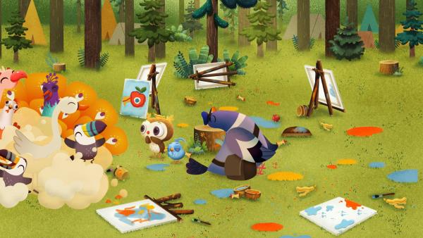 Bild 1 von 1: Herr Brieftaube hat die Verantwortung für die Camperchen bekommen und schläft dabei ein. Nur die Camper fangen an Unsinn zu machen.