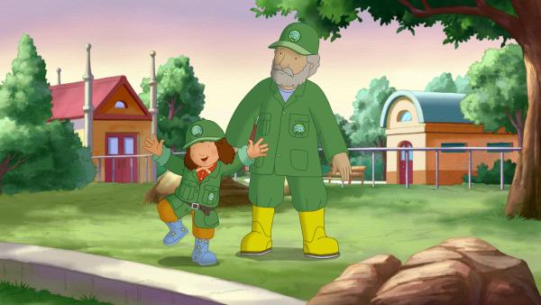 Bild 1 von 6: Laura und Hannes haben viel Spaß bei ihrem morgendlichen Rundgang durch den Zoo.