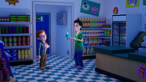 Bild 1 von 3: Dylis versucht mit Norman Licht ins Dunkle beim Stromausfall zu bringen.