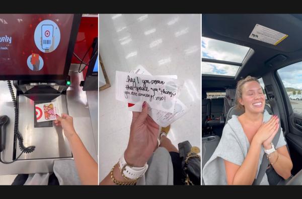Bild 1 von 1: Das TikTok-Video der amerikanischen Influencerin Cecily Bauchmann ist Teil eines Social-Media-Trends: ?Charity Porn? generiert mit gekonnt inszenierten guten Taten Aufrufe.
