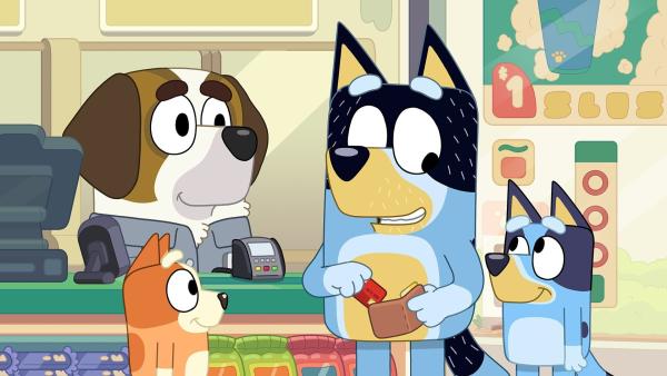 Bild 1 von 3: Bei einem Ausflug zur Müllhalde behauptet Dad, dass er in allem der Beste ist. Doch als Bluey entdeckt, dass er eine ihrer alten Zeichnungen wegwerfen will, bekommt sie Zweifel, ob er wirklich der beste Dad der Welt ist.