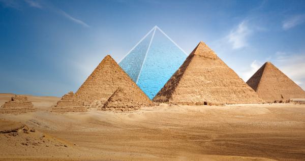 Bild 1 von 3: Die drei Pyramiden von Gizeh gelten als archäologische Sensation. Doch einst soll es eine noch viel beeindruckendere, vierte Pyramide gegeben haben: das Grabmal des Pharaos Djedefre.