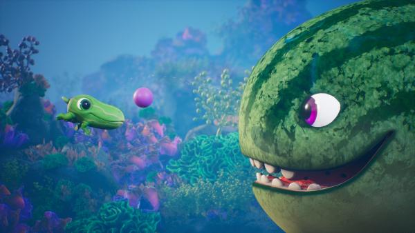 Bild 1 von 4: Auch Unterwasser-Vegesaurier mögen Ballspiele.