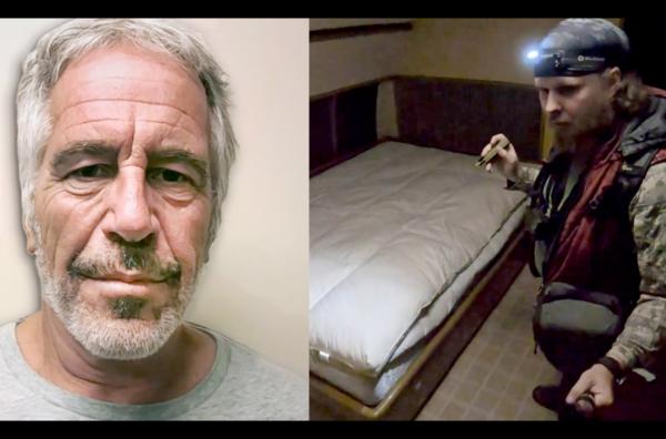 Bild 1 von 2: Am 1. März 2026 veröffentlichte der französische YouTuber Max Von Croft ein Video, das ihn in Tarnkleidung bei der Erkundung des ehemaligen Privatjets des verstorbenen amerikanischen Sexualstraftäters Jeffrey Epstein zeigt.