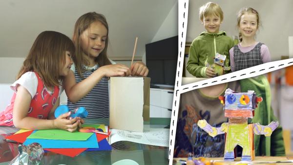 Bild 1 von 2: Wir basteln unsere eigenen Roboter.