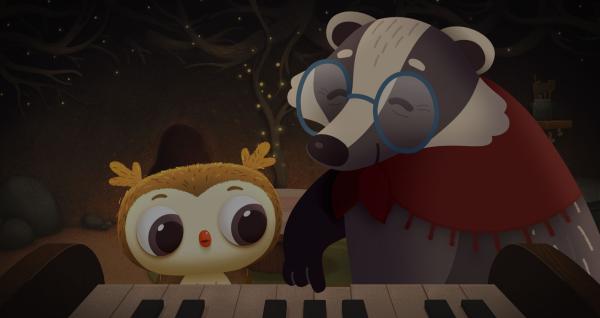 Bild 1 von 1: Odo nimmt seine erste Klavierstunde bei Doodles Mutter.© KiKA/Sixteen South & Letko - Honorarfreie Verwendung gemäß AGB im redaktionellen Zusammenhang mit genannter Sendung bei Nennung \