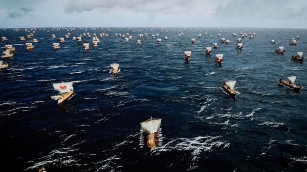 Bild 1 von 12: Roms Invasionsflotte: Kaiser Claudius befehligt die Invasion der britischen Insel. Die römische Flotte transportiert mehr als 20 000 Soldaten.