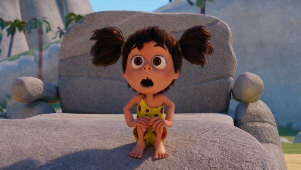 Bild 1 von 3: Lucy ist fasziniert von einer steinzeitlichen Kinovorführung von Minus Drei.