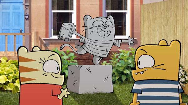 Bild 1 von 4: Hübsches Denkmal, denken sich Moon und Ollie.