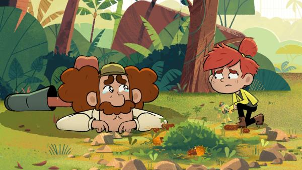 Bild 1 von 1: Jonas ist sehr traurig als Taylor, Tommy und Jack beim Superhelden-Spiel versehentlich eine von seinen geliebten Pflanzen zerstören.