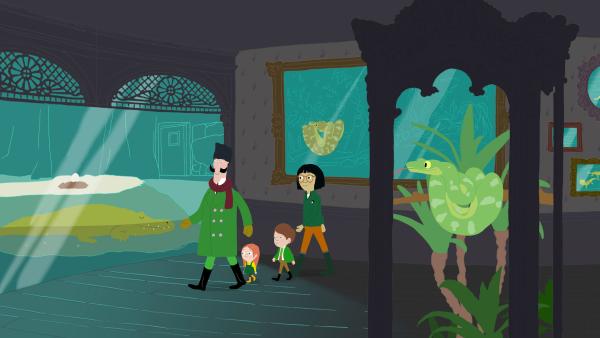 Bild 1 von 3: Dem Krokodil geht es nicht gut. Während Dr. Sue sich um das Krokodil kümmert, muss jemand auf das Krokodil-Ei aufpassen.