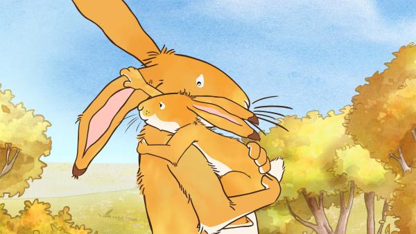 Bild 1 von 5: Der kleine Hase und der große Hase haben sich sehr lieb.
© KiKA/SLR Productions Australia Pty.Ltd./Scrawl Studios Pte Ltd./hr/ARD - Honorarfreie Verwendung gemäß AGB im redaktionellen Zusammenhang mit genannter Sendung bei Nennung \