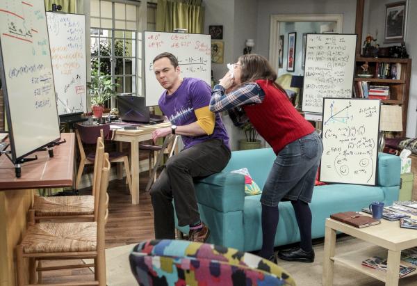 Bild 1 von 8: Beim Gemeinsein kriegen Sheldon (Jim Parsons ,l.) und Amy (Mayim Bialik, r.) die besten Ideen. Spornen sie sich so zu Höchstleistungen?