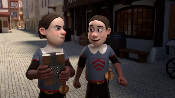 Bild 1 von 3: Im Auftrag von Milady haben Manfred (r.) und Alfred (l.) das Tagebuch gestohlen.