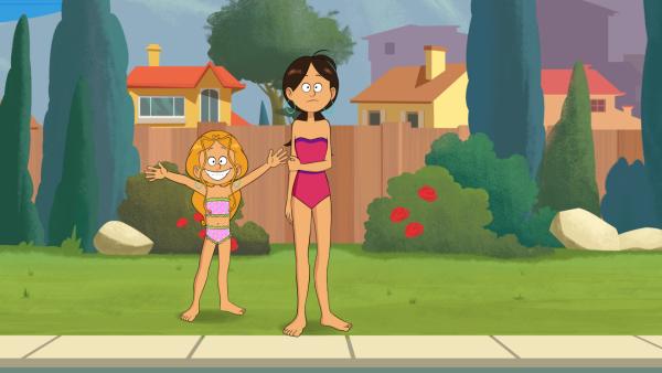 Bild 1 von 4: Marine taucht immer da auf, wo Wendy ist, auch beim Casting im Schwimmbad.