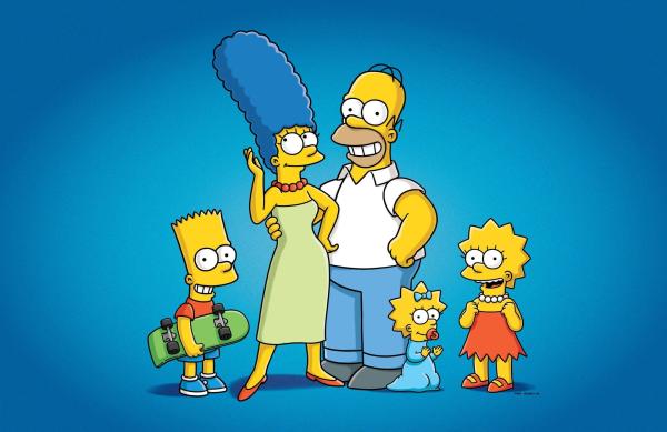 Bild 1 von 33: (26. Staffel) - Eine etwas ungewöhnliche Familie: Maggie (2.v.r.), Marge (2.v.l.), Homer (M.), Bart (l.) und Lisa Simpson (r.) ...