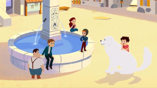 Bild 1 von 3: Sebastian (re.) hat gewettet, dass Sören (3.v.li.) ein guter Bergsteiger wird.