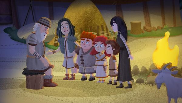 Bild 1 von 1: Großvater ist beim Geschichtenerzählen eingeschlafen. Eine neue Geschichte muss als Ersatz her!