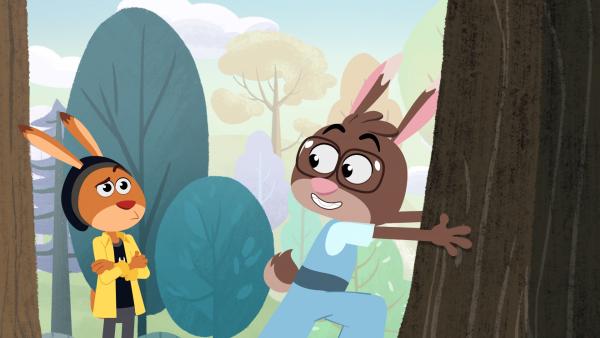 Bild 1 von 3: Bäume umarmen? Max bleiben Landhasen wie Hansi ein Rätsel.