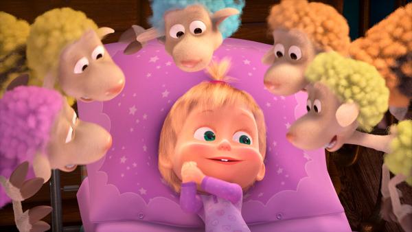 Bild 1 von 8: Mascha schläft einfach nicht ein. Selbst die Einschlaf-Schäfchen wundern sich.