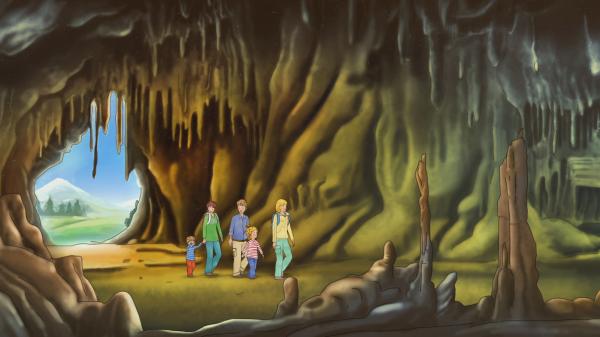 Bild 1 von 9: Ganz aufregend ist für Conni der Besuch in einer Tropfsteinhöhle.