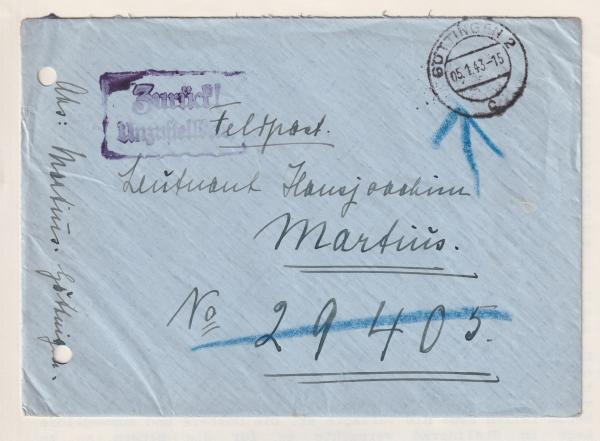 Bild 1 von 1: Der letzte Brief an Hans Joachim Martius wurde als \