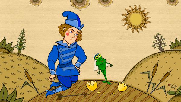 Bild 1 von 3: Prinz Ivan findet das zerbrochene Ei, aus dem ein Frosch hervorkam.