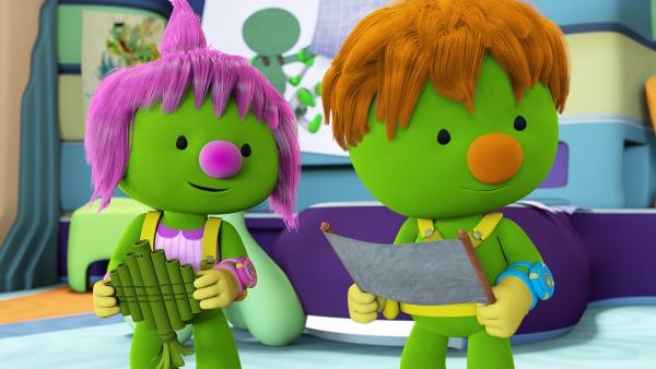 Bild 1 von 5: Molly und Spike haben ihre Instrumente mit zu Flex gebracht.