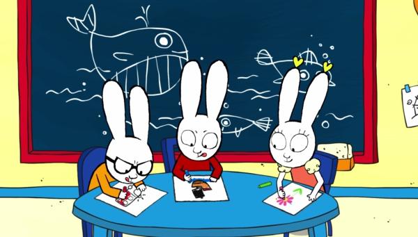 Bild 1 von 3: An seinem Geburtstag will Ferdinand (l.) bestimmen, was er mit Simon (M.) und Lou (r.) spielt. Er wünscht sich auch das Bild, dass Simon eigentlich für Lou malt.