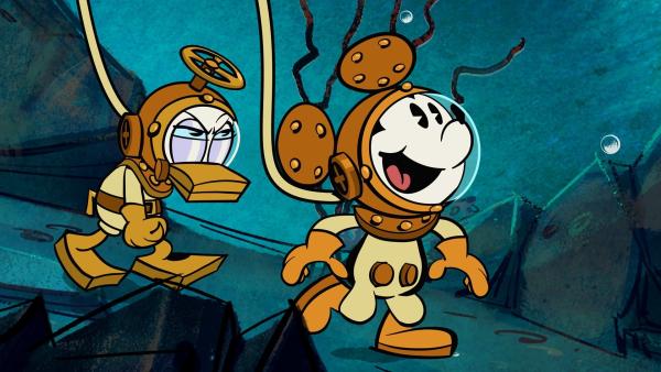 Bild 1 von 4: Micky, Donald und Goofy erkunden mit Professor Primus von Quack die Wunder der Tiefsee.