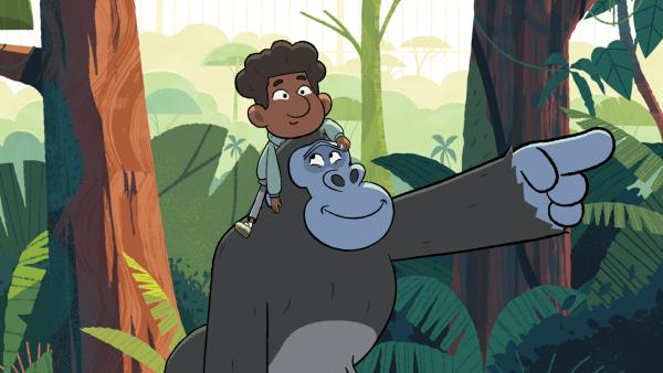 Bild 1 von 1: Tommy verbringt einen Tag mit Jack, bei dem der Gorilla entscheiden darf, was die beiden unternehmen..© ZDF/Watch Next Media - Honorarfreie Verwendung gemäß AGB im engen inhaltlichen redaktionellen Zusammenhang mit genannter Sendung bei Nennung \