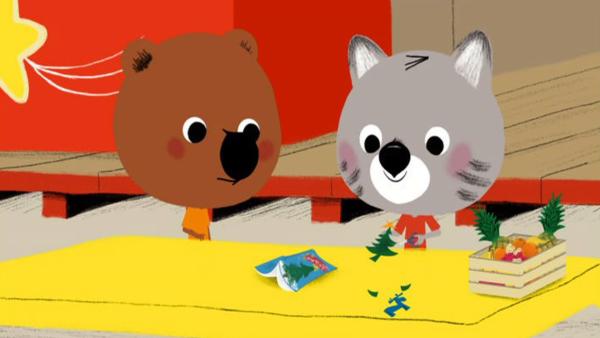 Bild 1 von 3: Mouk und Chavapa sind auf Madagaskar und haben mit Mita und Popo darum gewettet, wer die beste Weihnachtsdekoration zustande bringt.