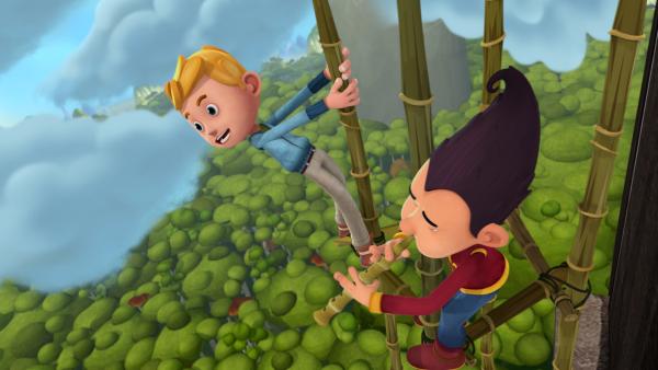 Bild 1 von 7: Durch sein Flötenspiel bringt Tashi den Bambus zum Wachsen.