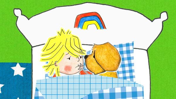 Bild 1 von 2: Ferdinand ist krank und muss ins Bett.