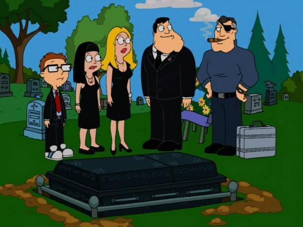 Bild 1 von 5: (v.l.n.r.) Steve Smith; Hayley Smith; Francine Smith; Stan Smith; Jack Smith