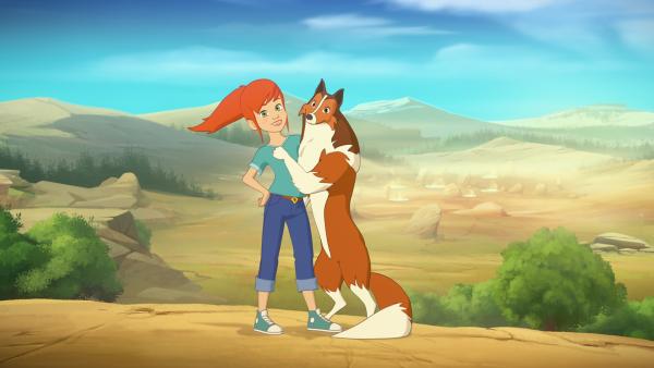 Bild 1 von 2: Zoé und Lassie posieren für Harvey, der sie an derselben Stelle  aufnimmt, wo schon sein Vater fotografiert hatte.