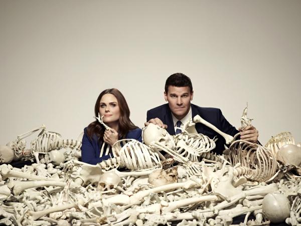 Bild 1 von 15: Temperance Brennan (Emily Deschanel, l.); Seeley Booth (David Boreanaz, r.)
