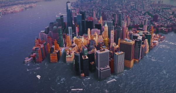 Bild 1 von 3: Ganze Küstenstädte werden in den Meeresfluten versinken.