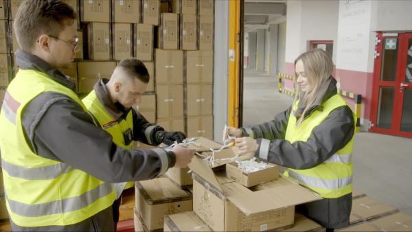 Bild 1 von 15: Im Bild:  Container, Zollkontrolle Hafen Wien, Inhalt: Lichterketten.