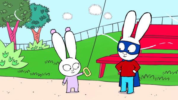 Bild 1 von 6: Simon (r.) ist stolz, dass er und Ferdinand es geschafft haben, Lilys (l.) Drachen zurückzuholen.