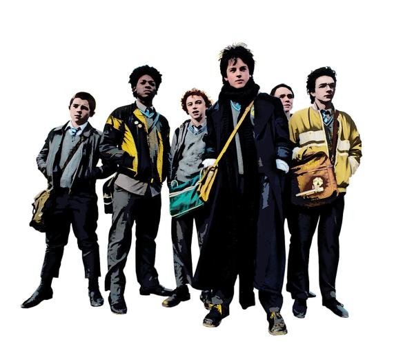 Bild 1 von 7: (v.l.n.r.) Garry (Karl Rice); Ngig (Percy Chamburuka); Darren (Ben Carolan); Cosmo (Ferdia Walsh-Peelo); Larry (Conor Hamilton); Eamon (Mark McKenna)