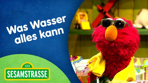 Bild 1 von 2: Elmo wettet mit Abby, dass ihm zehn Dinge einfallen, die man mit Wasser machen kann.