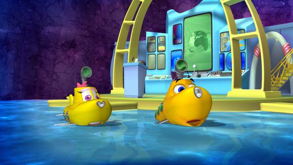 Bild 1 von 2: Bess und Timmy wollen helfen, die Tintenfischherde wieder einzufangen und auf seine Ranch zurückzutreiben.